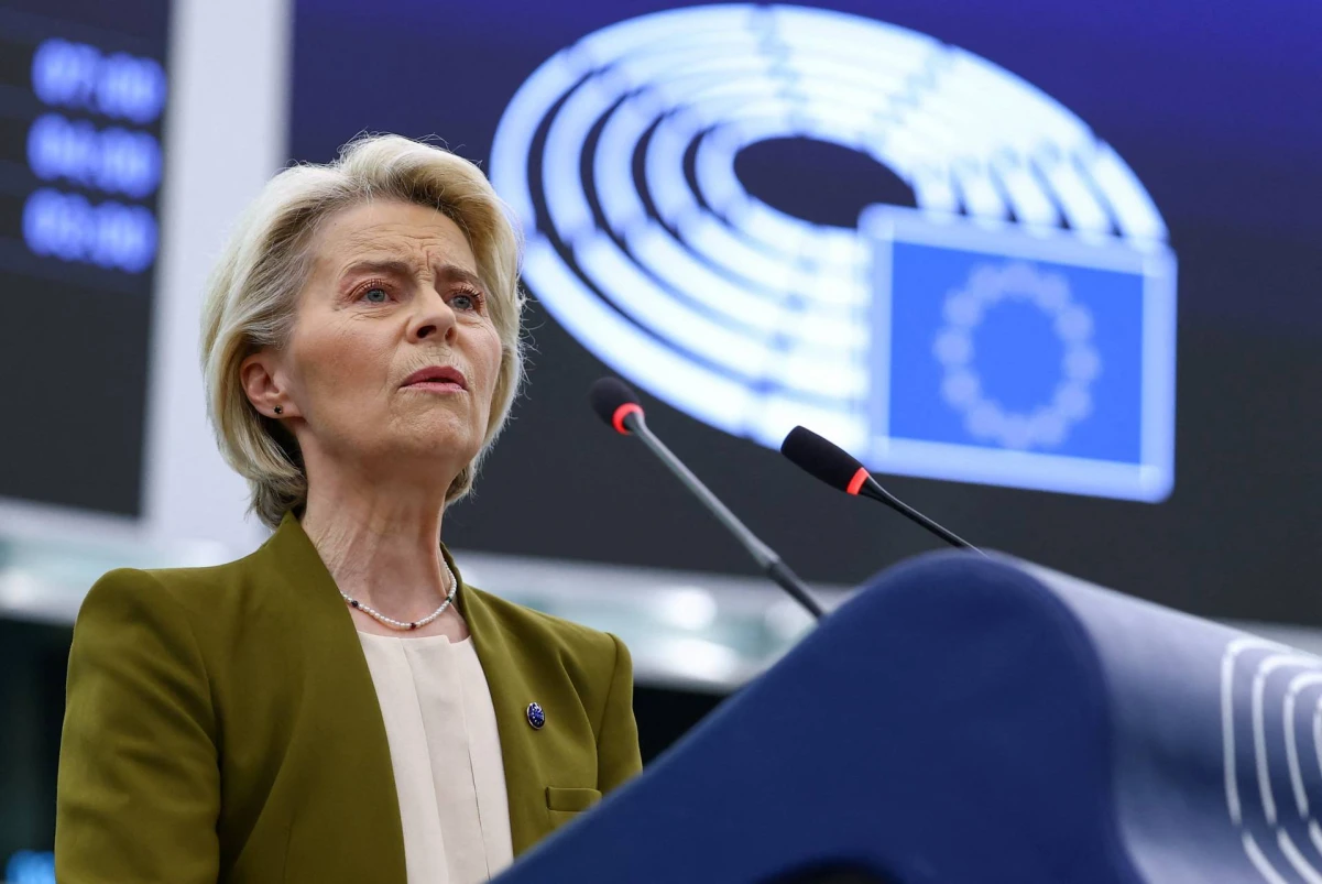 Europos Komisijos pirmininkė Ursula von der Leyen.  Yveso Hermano („Reuters“/„Scanpix“ ) nuotr. 