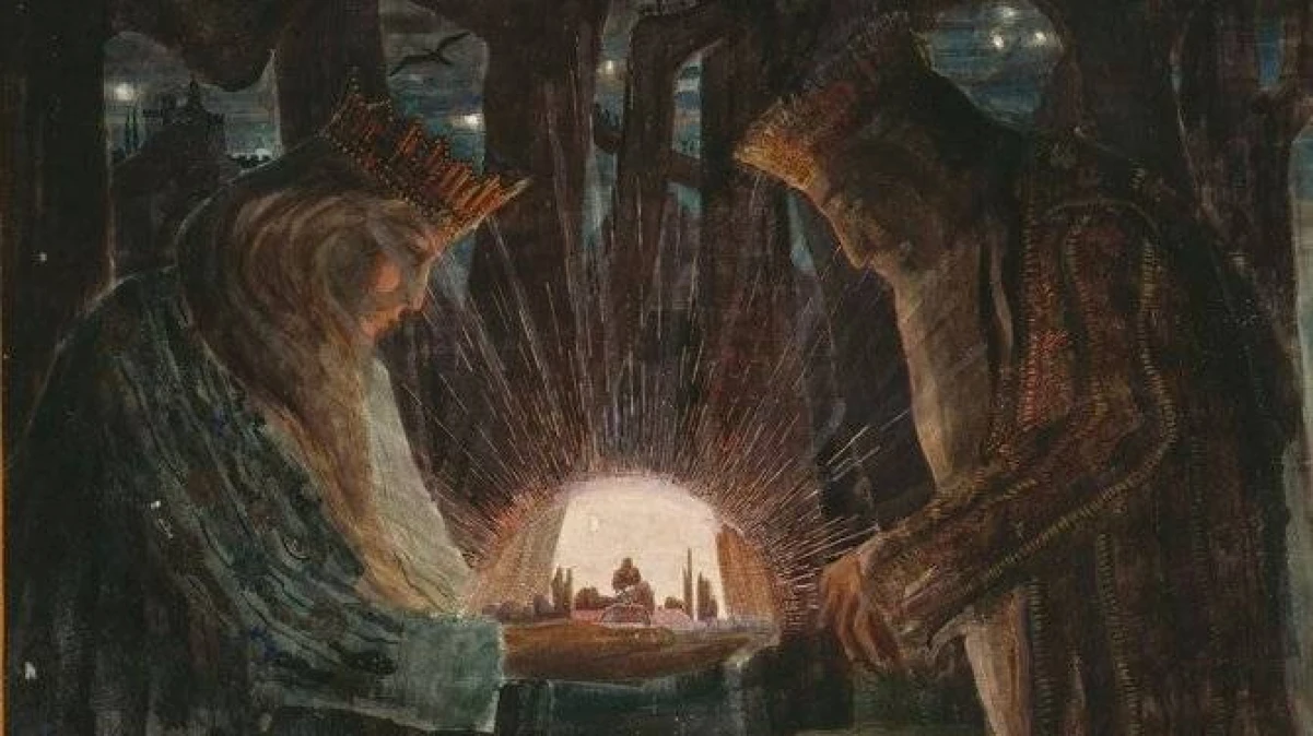 M. K. Čiurlionis „Pasaka (Karalių pasaka)“, 1909 m. Fragmentas. Nacionalinio M. K. Čiurlionio dailės muziejaus nuotr.

