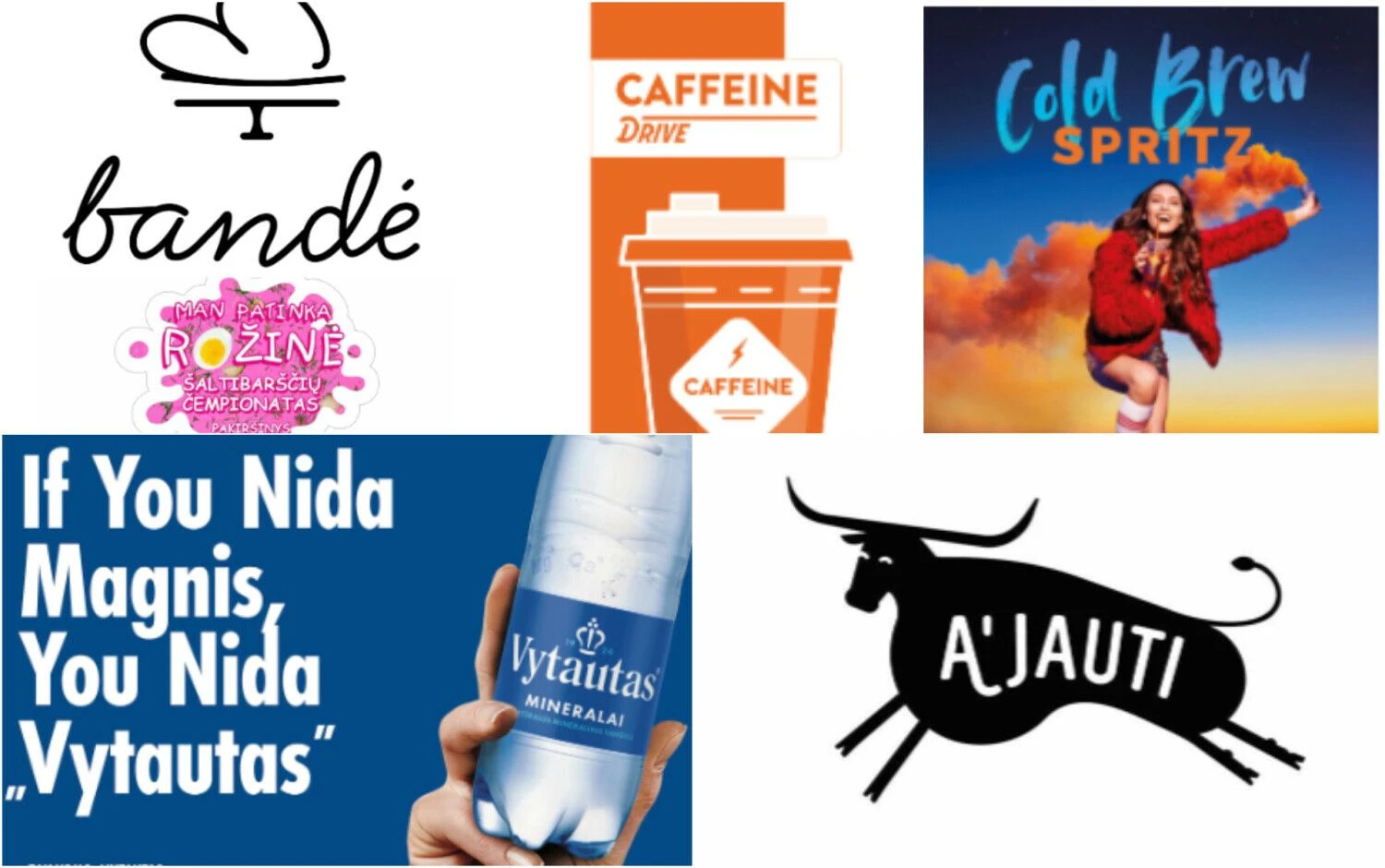 VŽ koliažas iš registruojamų per gegužę prekių ženklų.