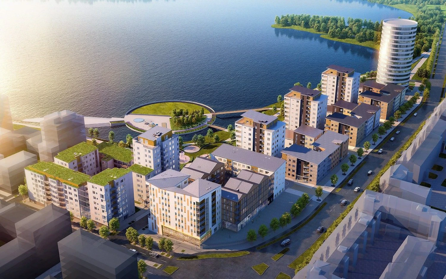 „INHUS Group“ įgyvendintas  „Munksjo“ daugiabučių kvartalas Švedijoje.
Bendrovės nuotr.