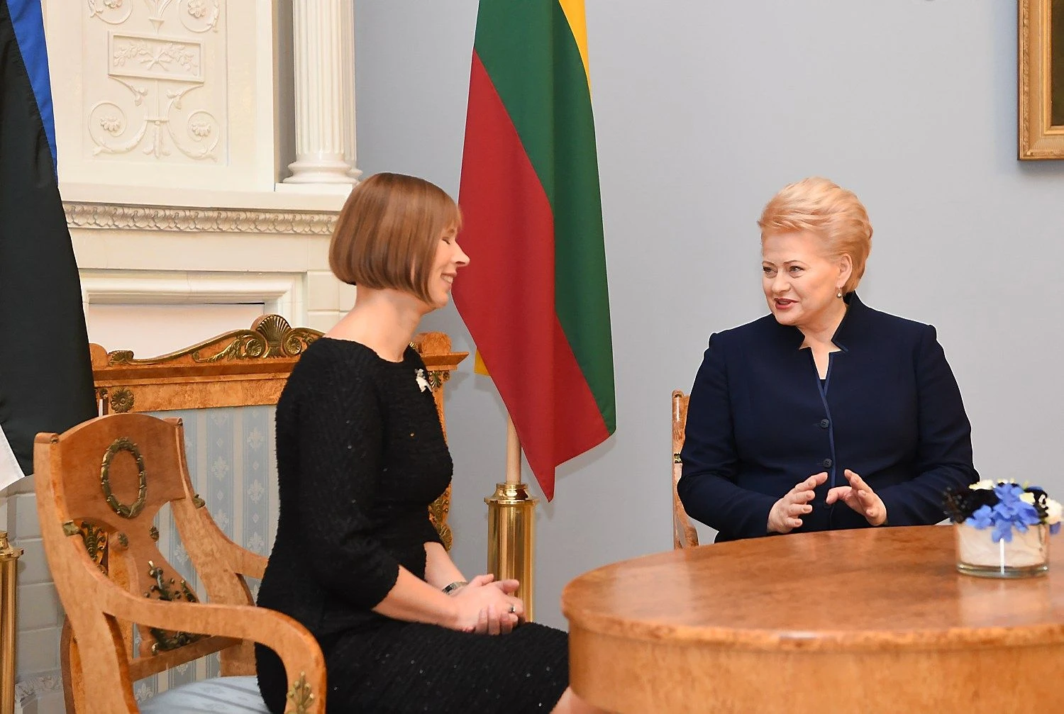Kersti Kaljulaid ir Dalia Grybauskaitė. Roberto Dačkaus (Prezidentūros) nuotr.