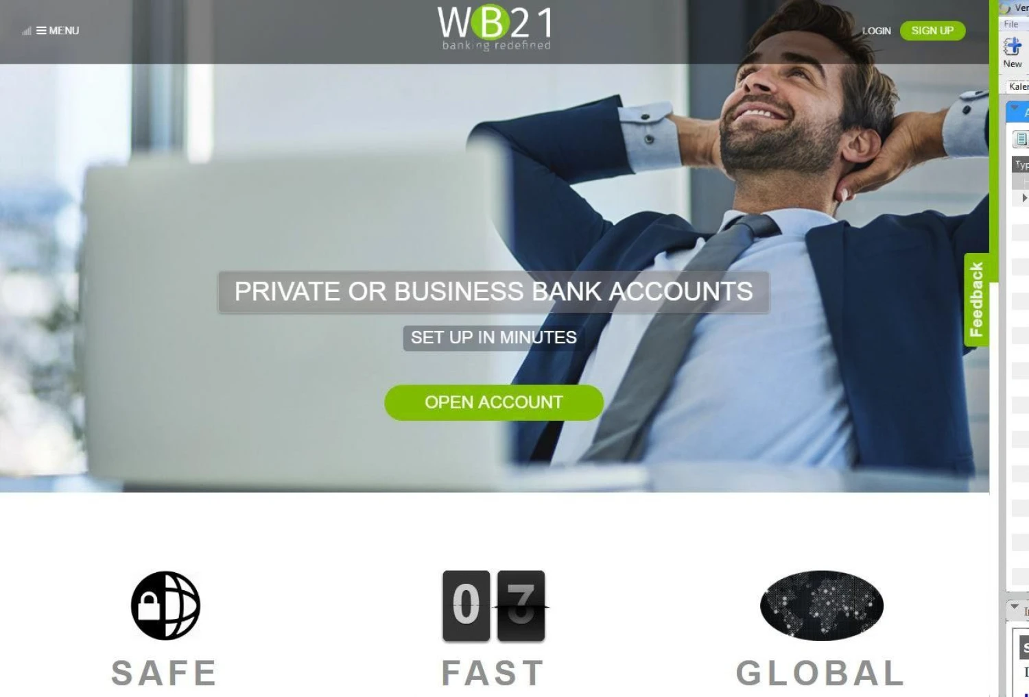 WB21 internetinis puslapis. VŽ ekrano nuotr.