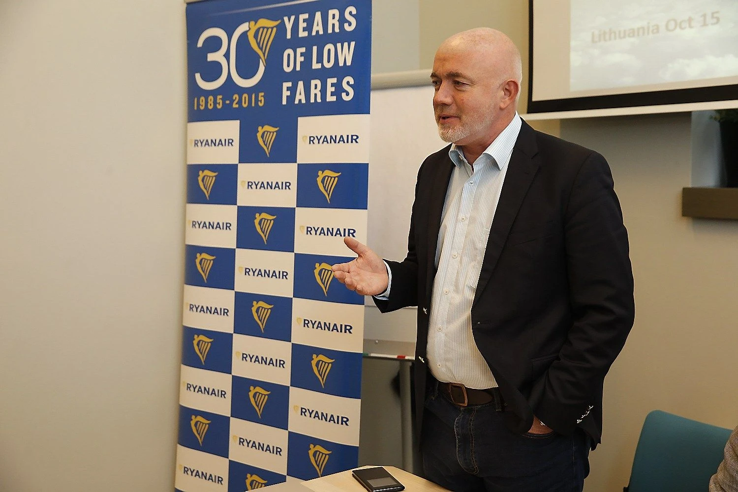 Davidas O‘Brienas, pigių skrydžių bendrovės „Ryanair“ komercijos direktorius. Vladimiro Ivanovo (VŽ) nuotr. 

