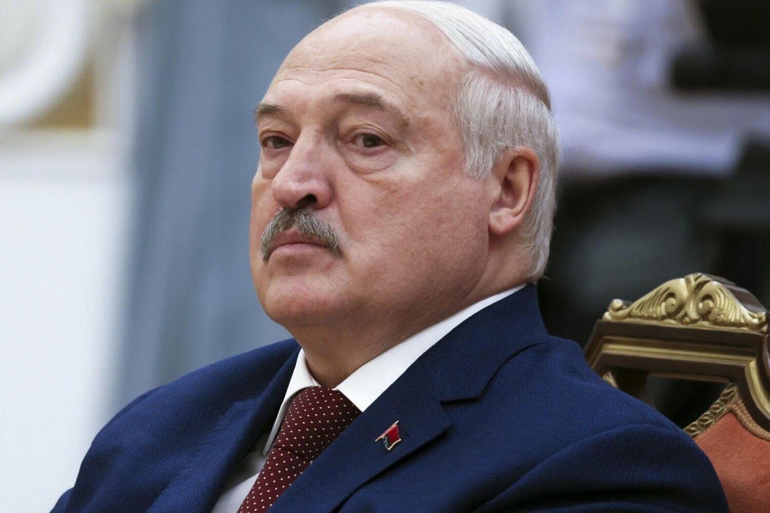 Neteisėtas Baltarusijos prezidentas Aliaksandras Lukašenka. Mikhailo Metzelio (AP / „Scanpix“) nuotr.