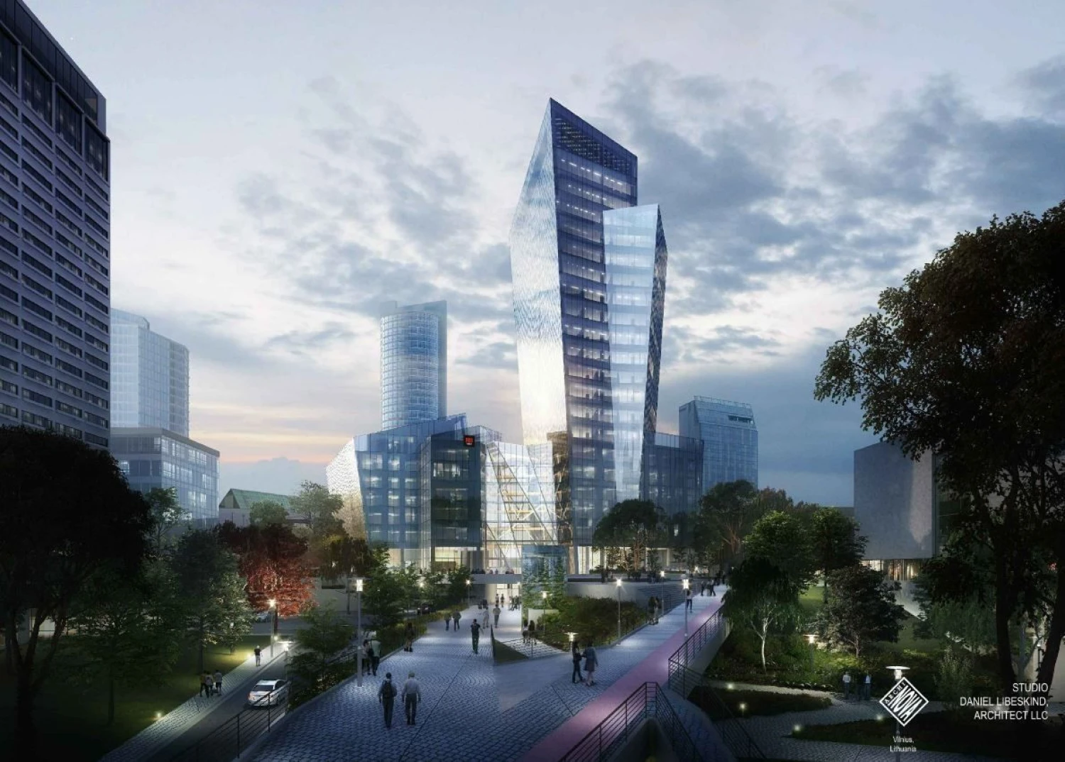 Biurų ir viešbučio kompleksas „k18B“. Bendrovės vizualizacija. 