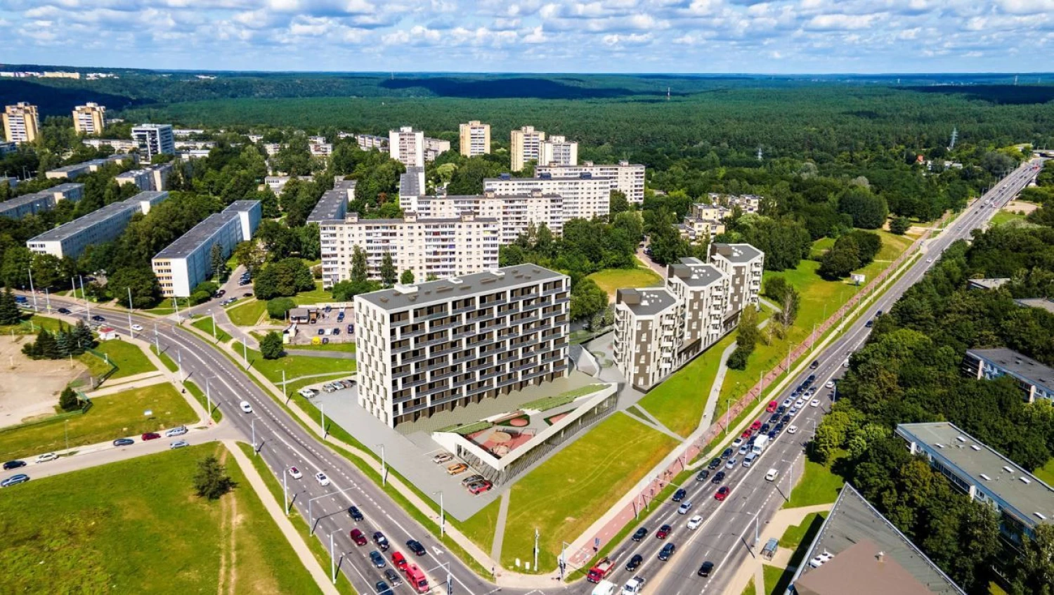 Bendrovės vizualizacija.