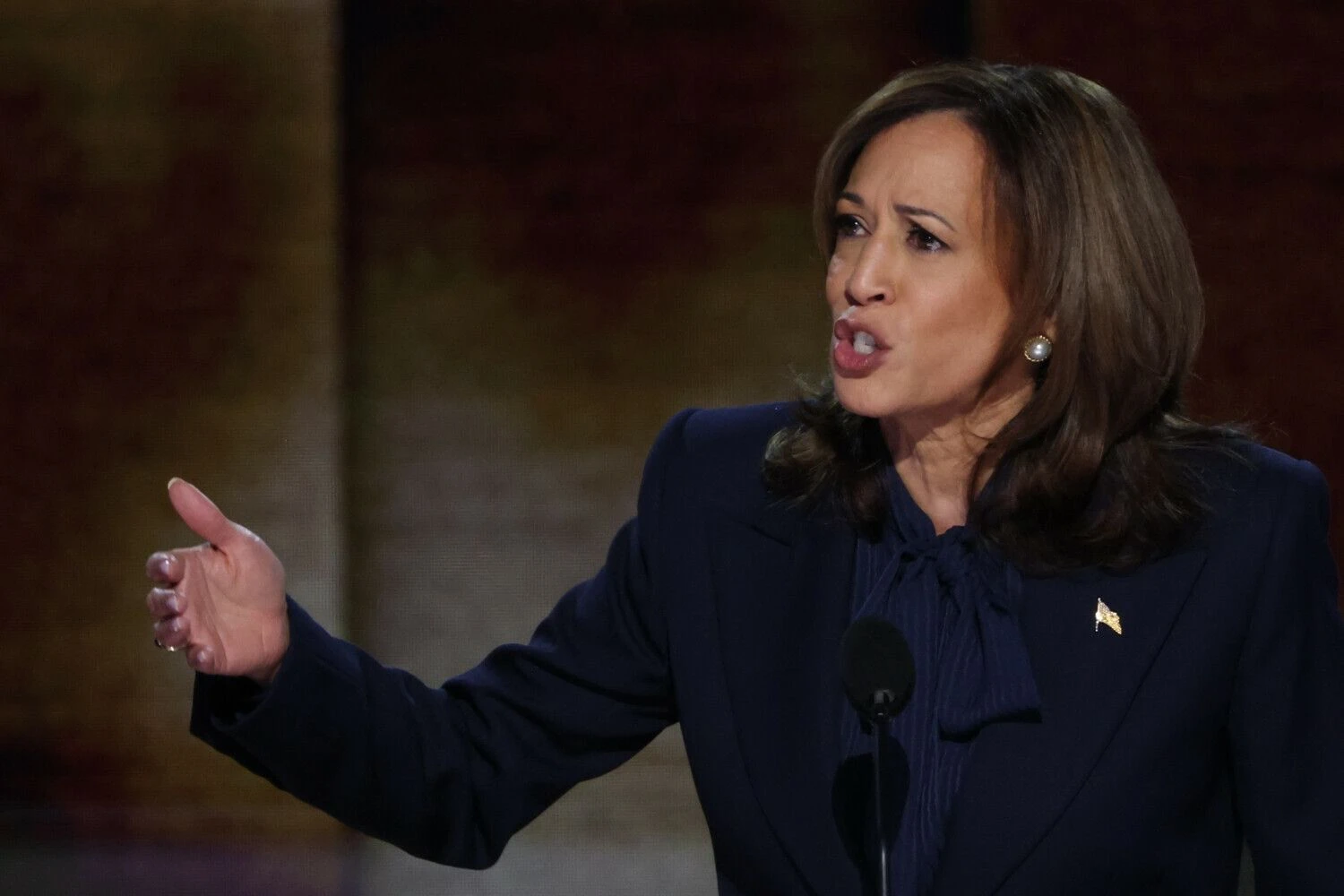 JAV viceprezidentė ir kandidatė į prezidentus Kamala Harris. Mike'o Segario („Reuters“/„Scanpix“) nuotr.