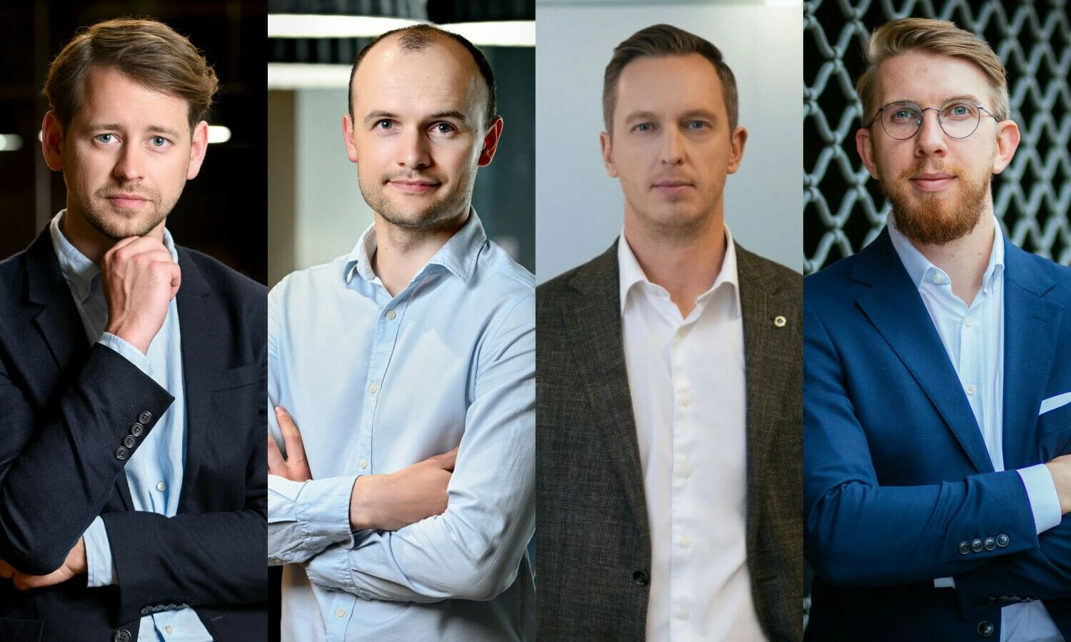 Iš kairės: L. Petrauskas, „Factris“ Baltijos šalių pardavimų vadovas, Š. Knieža, „Factris“ rizikos vadovas, D. Vaičikonis, „Finpro“ vadovas, T. Mačiulaitis,  „Finbee Verslui“ vadovas. VŽ koliažas