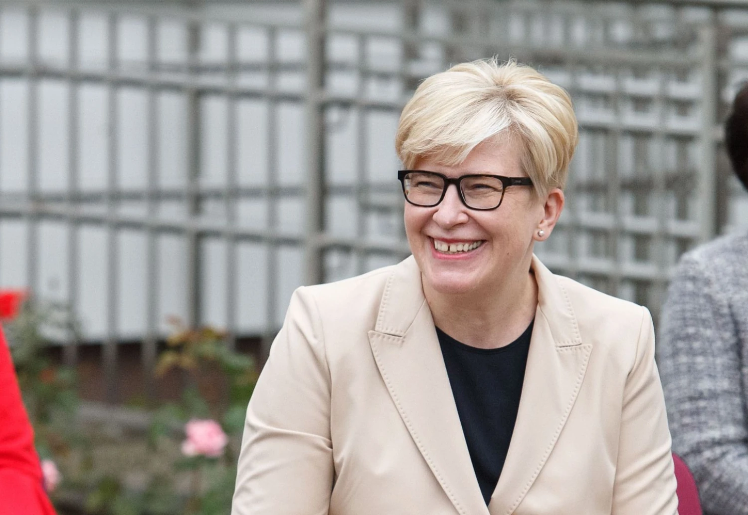 Ministrė pirmininkė Ingrida Šimonytė dalyvauja mokslo metų pradžios šventėje Vilniaus šv. Jono Pauliaus II gimnazijoje. Juditos Grigelytės (VŽ) nuotr.