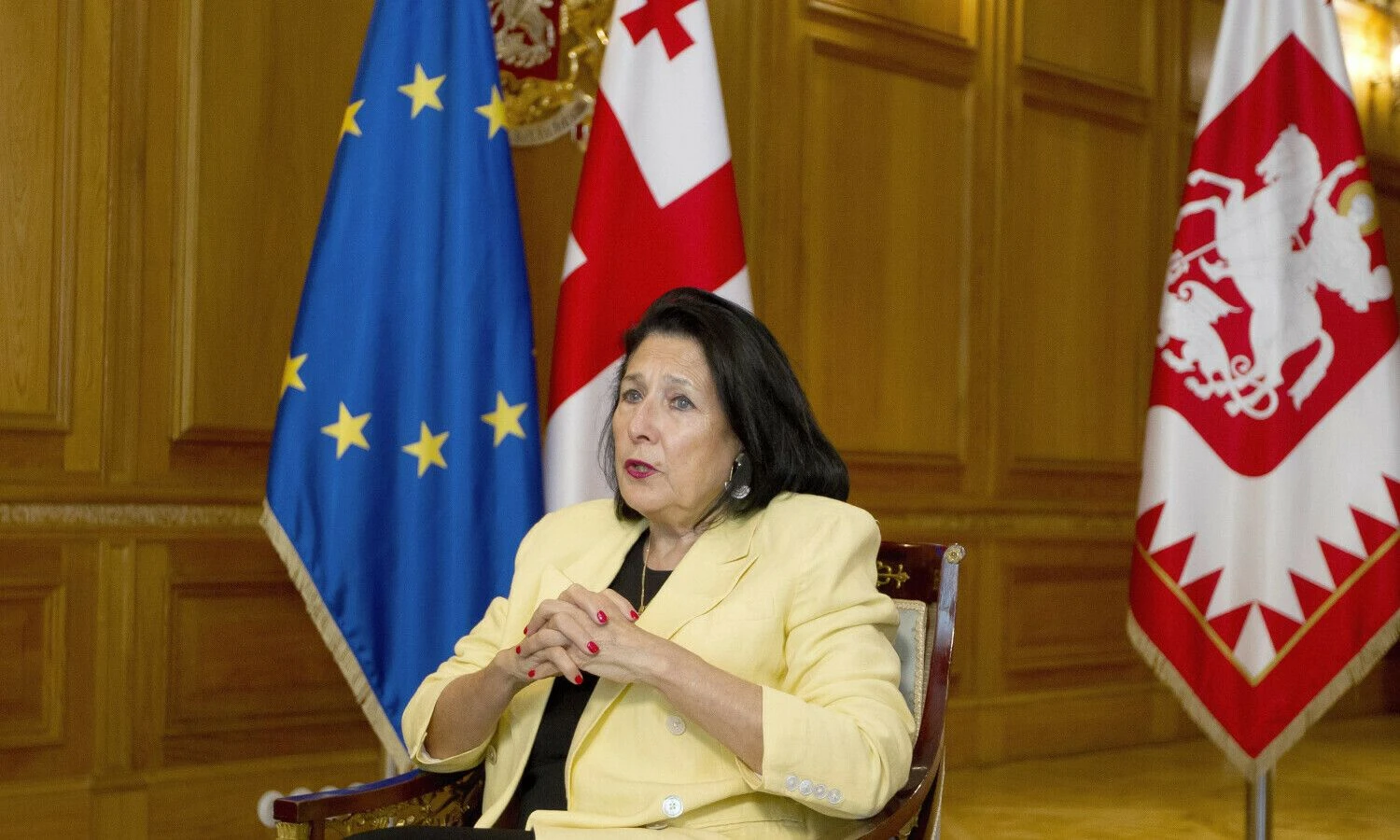 S. Zurabišvili, Sakartvelo prezidentė. Shakho Aivazovo (AP/„Scanpix“) nuotr.