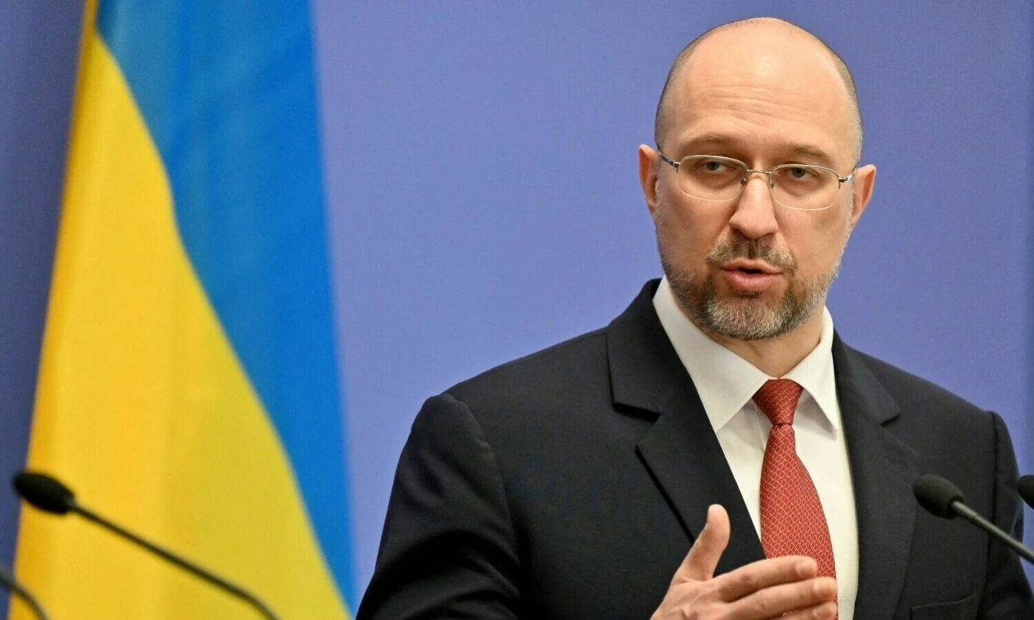 Denysas Šmyhalis, Ukrainos ministras pirmininkas. Sergejaus Supinskio (AFP / „Scanpix“) nuotr.