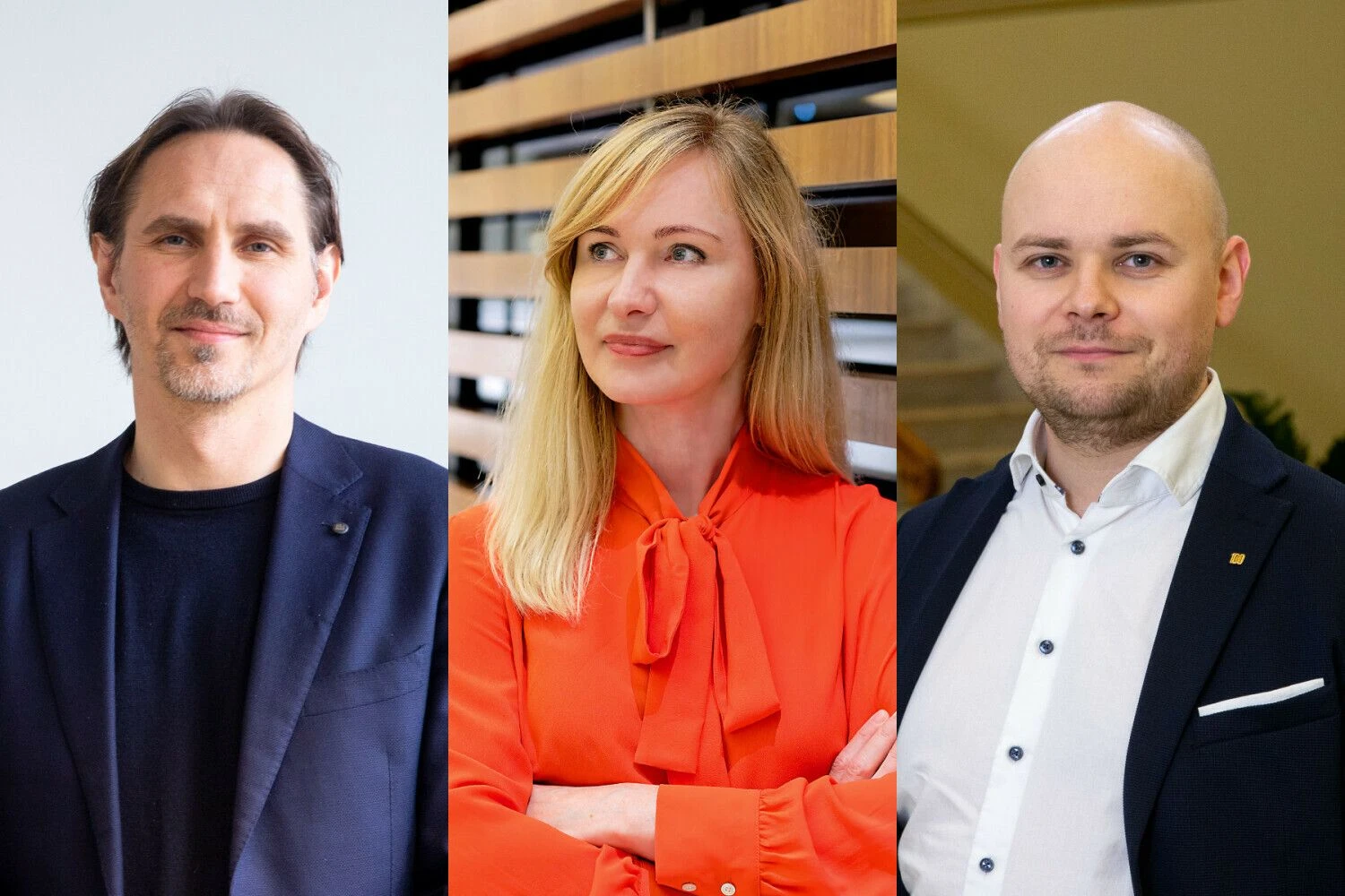 Iš kairės: Marius Jurgilas, „Super How?“ tyrimų ir inovacijų vadovas, Inga Karulaitytė-Kvainauskienė, advokatų kontoros „Ecovis Proventus Law“ partnerė, ir Lukas Jakubonis, Lietuvos banko finansų rinkos plėtros vadovas. VŽ koliažas.