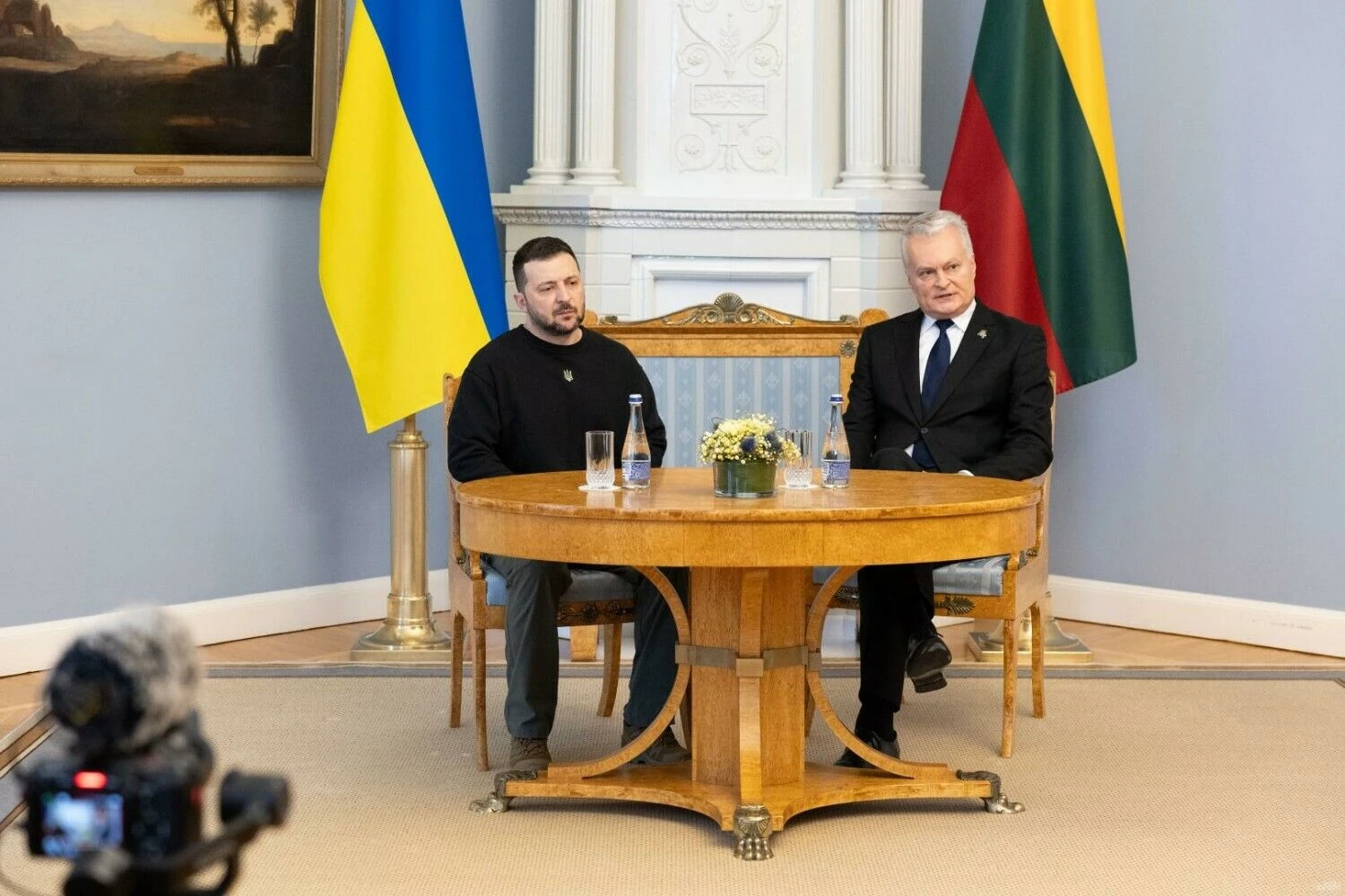 Lietuvos Prezidentas Gitanas Nausėda susitinka su Ukrainos vadovu Volodymyru Zelenskiu. Juditos Grigelytės (VŽ) nuotr.