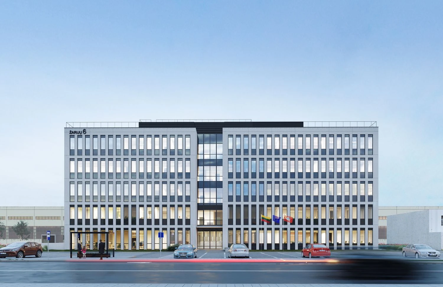 Administracinio pastato vizualizacija.