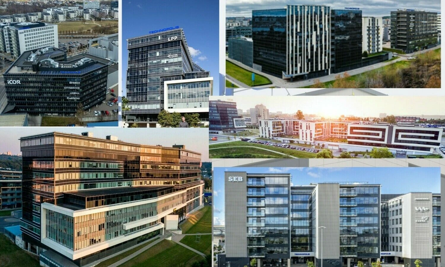 Pastatai vadinamajame Ozo parke. VŽ koliažas.