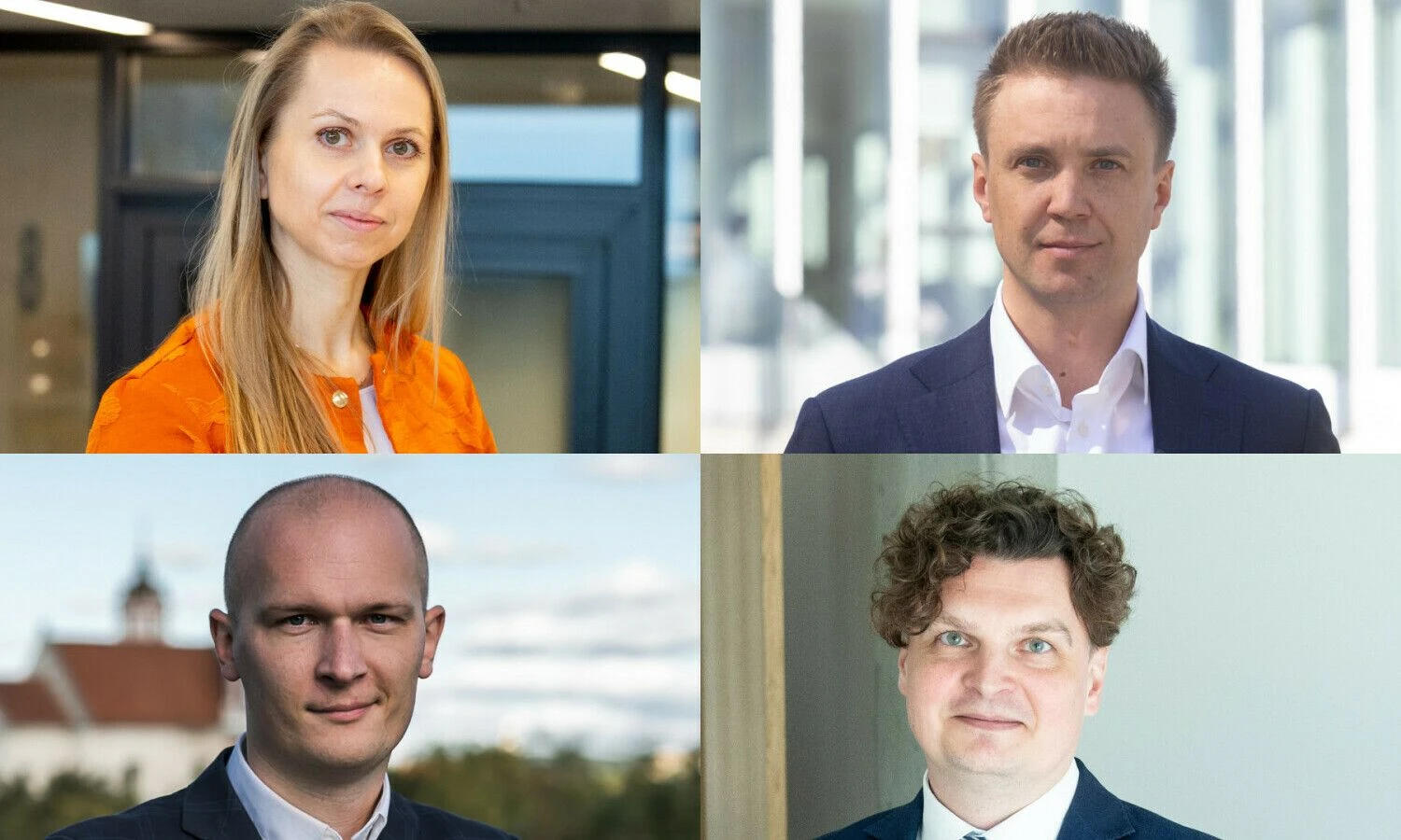 Neringa Rastenytė-Jančiūnienė, „Newsec“ grupės bendraturtė ir partnerė, Audrius Šapoka, „Ober-Haus“ generalinis direktorius, Aurimas Astramskas, „Colliers“ direktorius, Andrius Anusauskas, „Inreal“ grupės vadovas. VŽ koliažas.