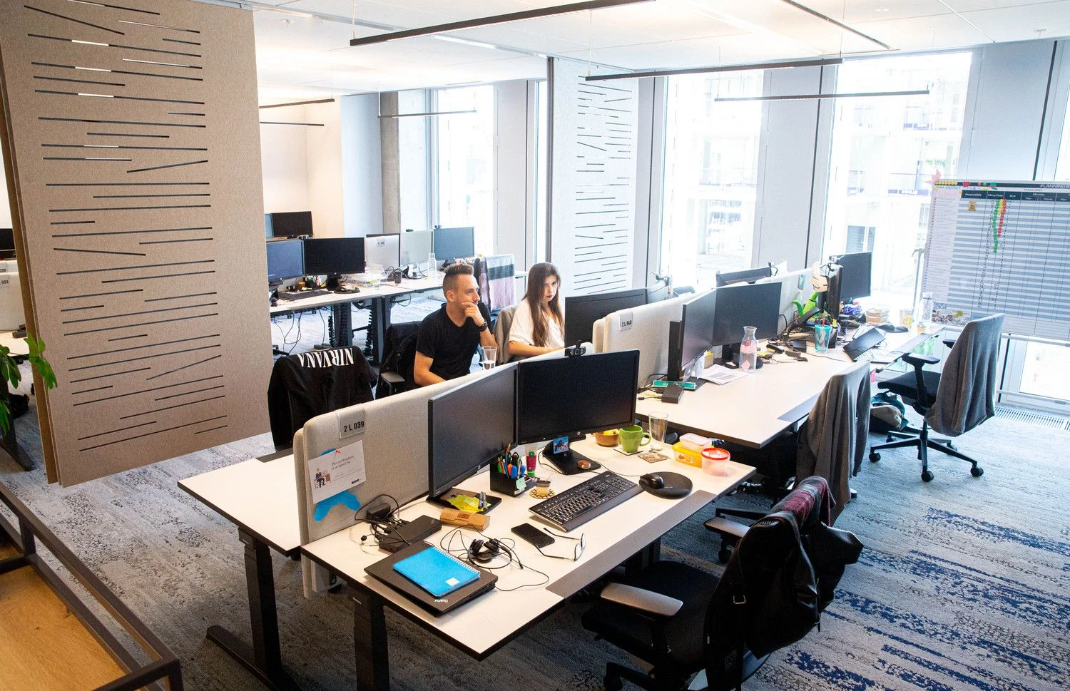 „Danske Bank“ technologijų ir finansų slėnio „DC Valley“ pastatas. „Danske Bank“ šiuo metu išbando sprendimą, kuris leistų pasižiūrėti darbo vietų užimtumą prieš atvykstant į biurą. Juditos Grigelytės (VŽ) nuotr.