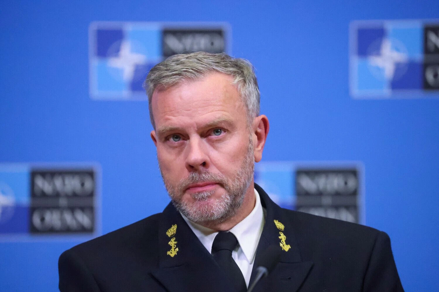 Admirolas Robas Baueris, NATO Karinio komiteto pirmininkas. Johannos Geron („Reuters“/„Scanpix“) nuotr.