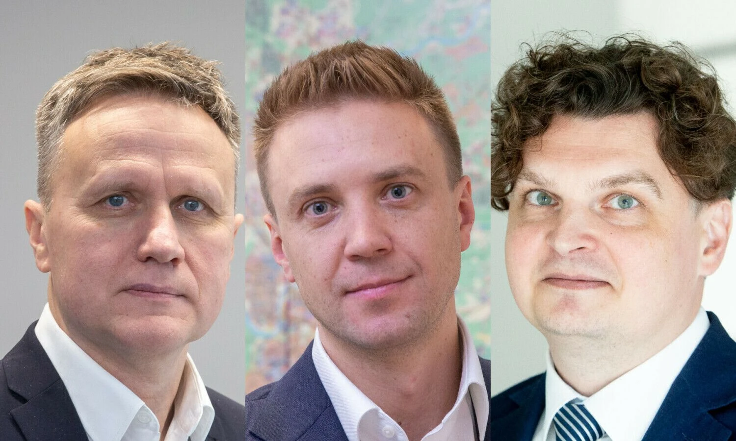Iš kairės: Audrius Gudanavičius, Lietuvos nekilnojamojo turto agentūrų asociacijos prezidentas, Audrius Šapoka, „Ober-Haus“ generalinis direktorius,Andrius Anusauskas, „Inreal“ vadovas. VŽ koliažas.