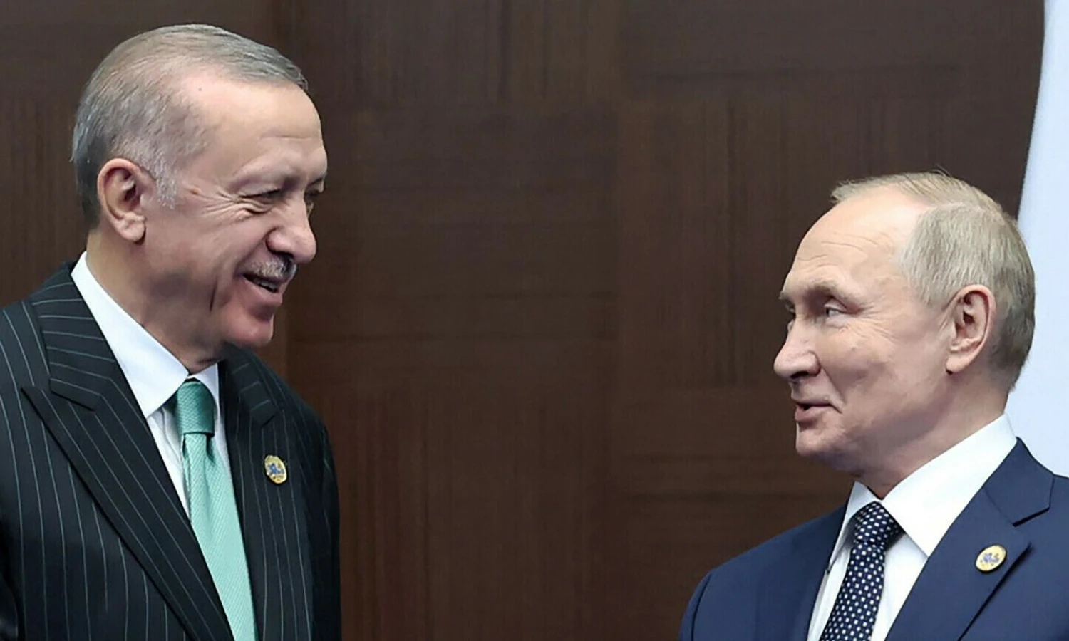 Recepas Tayyipas Erdoganas, Turkijos prezidentas, ir Vladimiras Putinas, Rusijos prezidentas. APF/„Scanpix“ nuotr.