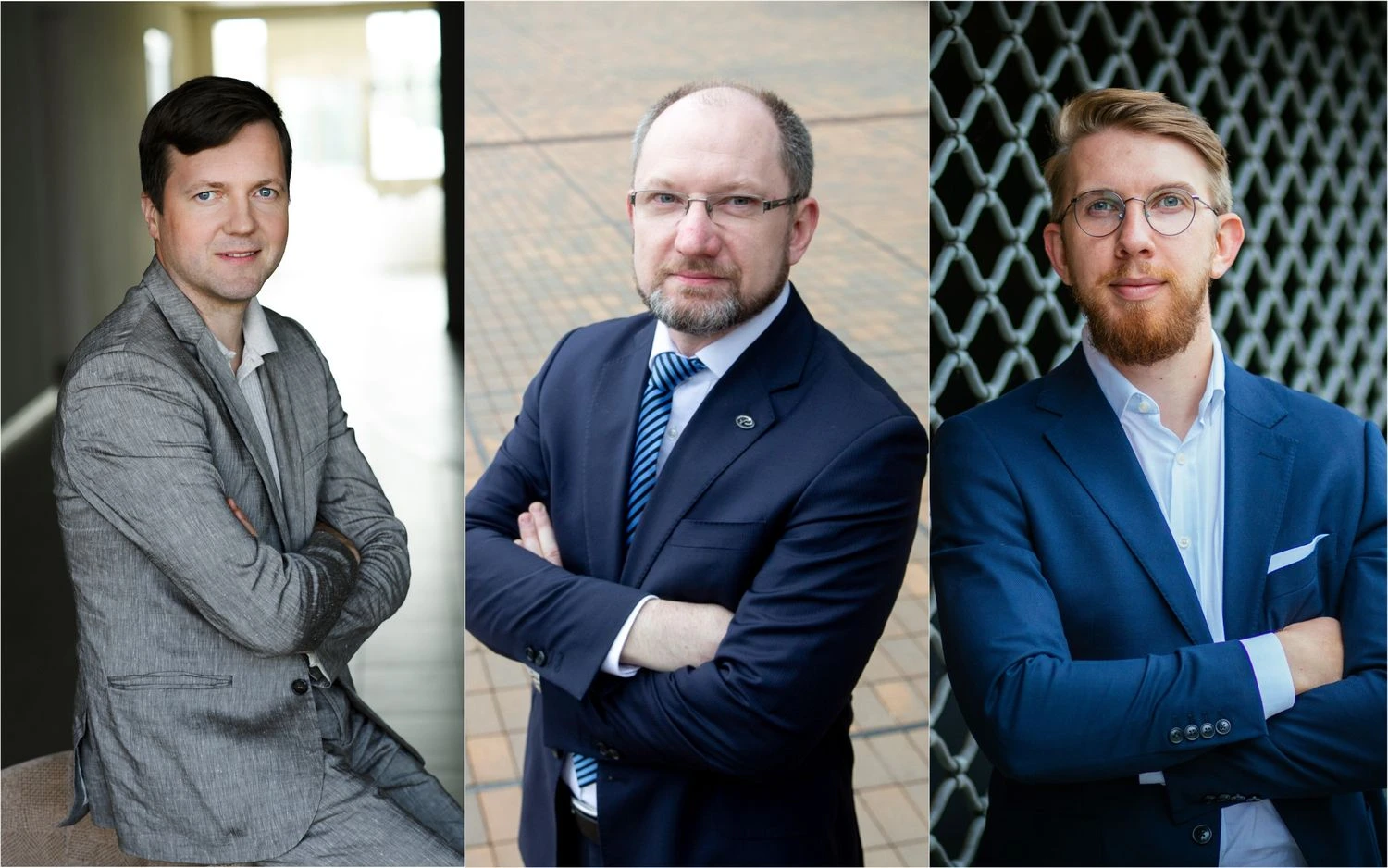 Linas Armalys, „Noviti Finance“ vadovas, Kęstutis Motiejūnas, „Invegos“ generalinis direktorius, Tomas Mačiulaitis „Finbee Verslui“ vadovas. VŽ koliažas.