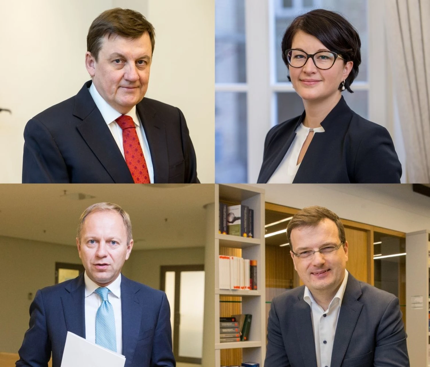 Rolandas Valiūnas, kontoros „Ellex Valiunas“ vadovaujantysis partneris. Dovilė Burgienė, viena „Walless“ steigiančiųjų partnerių. Irmantas Norkus, „Cobalt“ vadovaujantysis partneris. Vilius Bernatonis, „TGS Baltic“ vadovaujantysis partneris.
VŽ koliažas