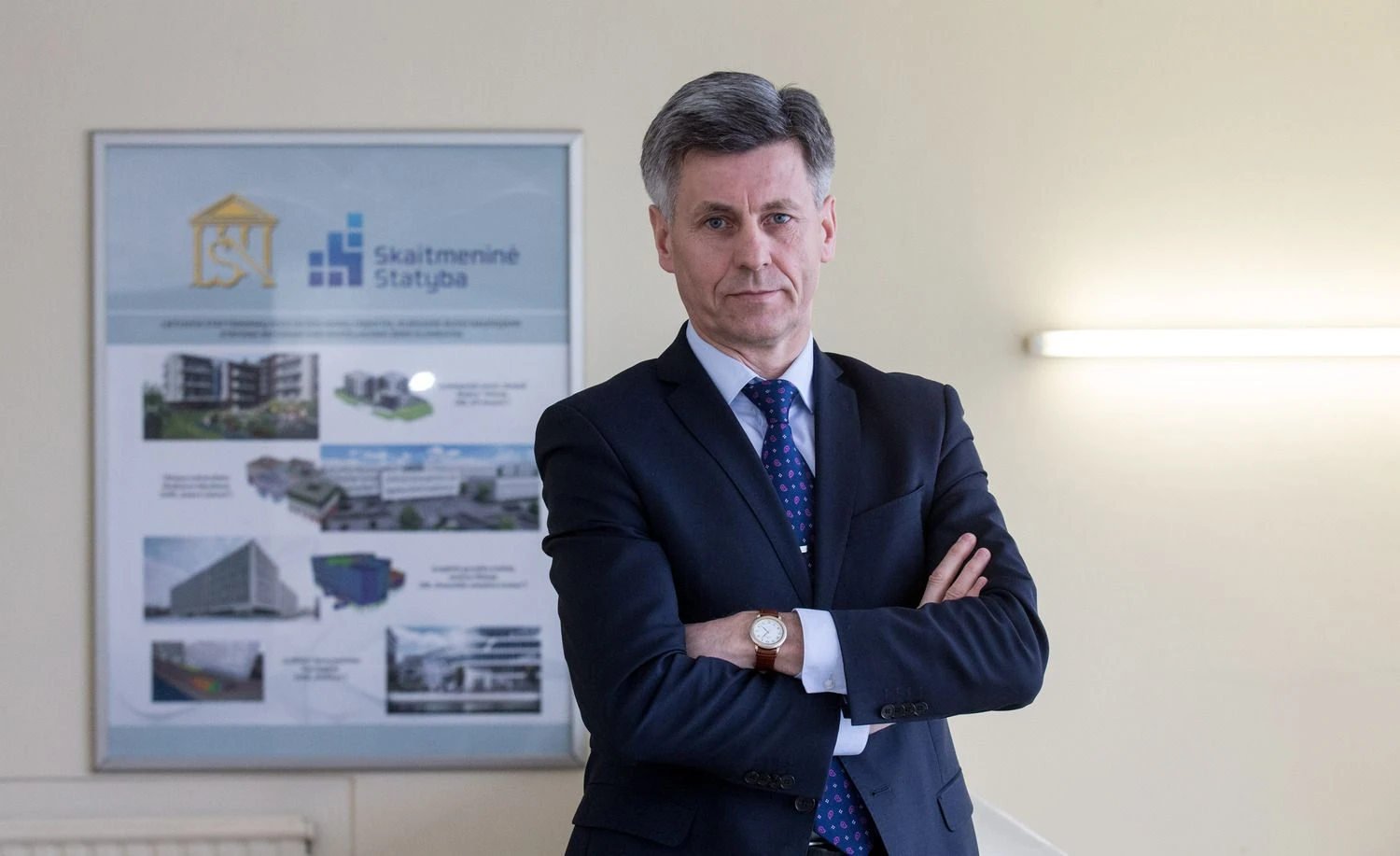 Dalius Gedvilas, Lietuvos statybininkų asociacijos prezidentas: „Jeigu būtų vertinamas atlyginimas, kurį tiekėjas įsipareigoja mokėti ateityje, tektų sukurti papildomą sudėtingą mechanizmą, kaip tai kontroliuoti.“@TX Tekstas with indent:Juditos Grigelytės (VŽ) nuotr.