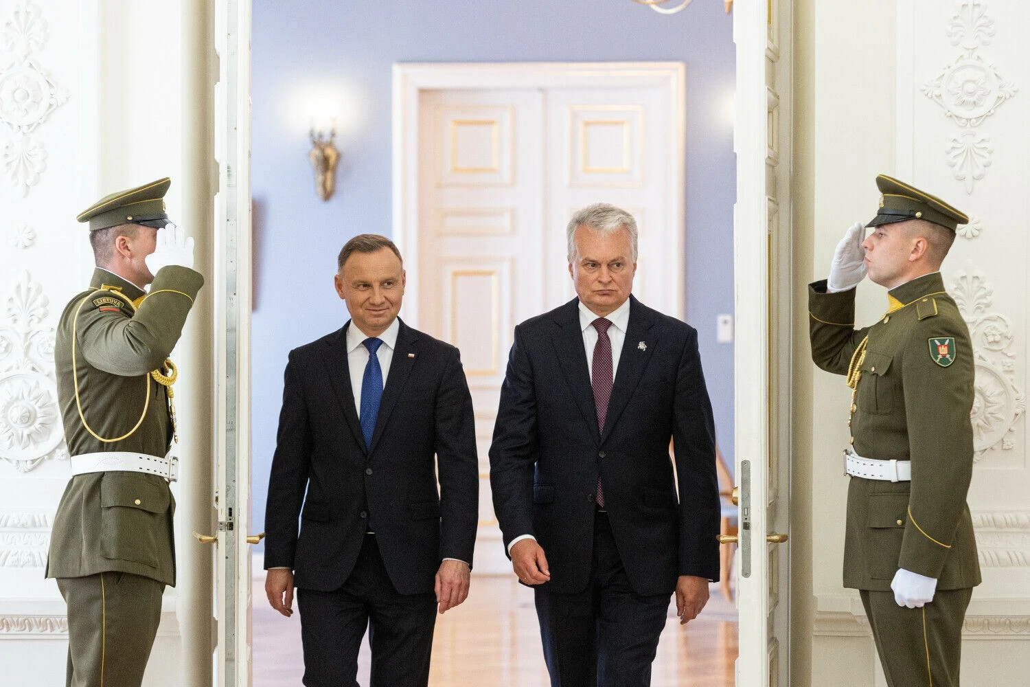 Lenkijos prezidentas Andrzejus Duda ir prezidentas Gitanas Nausėda. BNS nuotr.