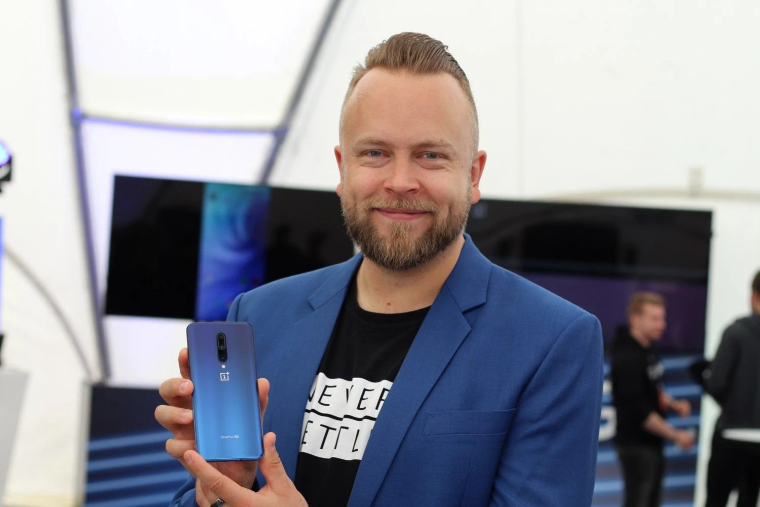 Tuomas Lampenas, „OnePlus“ Šiaurės ir Baltijos šalių vadovas, sako sieksiantis per kelerius metus Lietuvoje, Latvijoje ir Estijoje rinkos dalį padidinti iki 10%. Eero Salmineno nuotr.