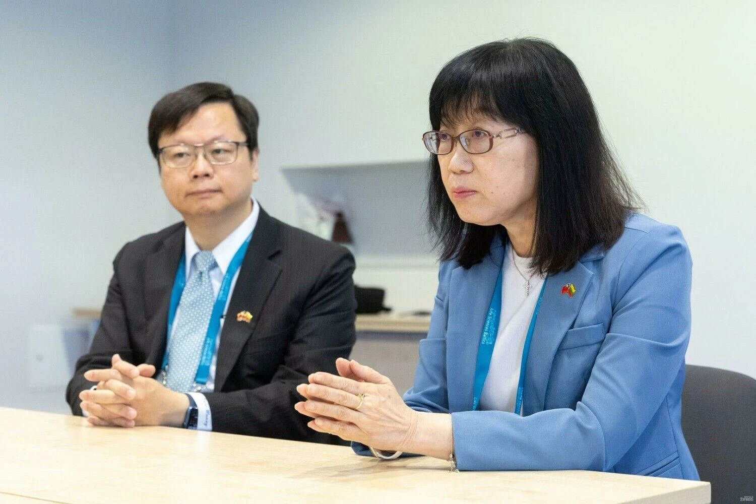 Yijuang Chern, Taivano nacionalinės mokslo ir technologijų tarybos ministro pavaduotoja, ir Ericas Huangas, Taivano atstovybės Lietuvoje vadovas. Juditos Grigelytės (VŽ) nuotr.