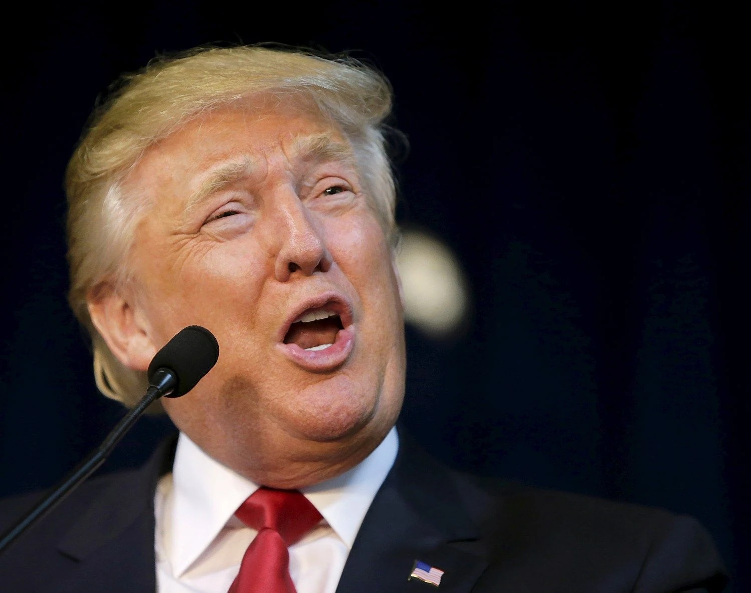 Donaldas Trumpas, respublikonų kandidatas į prezidentus, su žemėmis maišo JAV sudarytas laisvosios prekybos sutartis. STEPHENO LAMO („Reuters“ / „Scanpix“) nuotr.