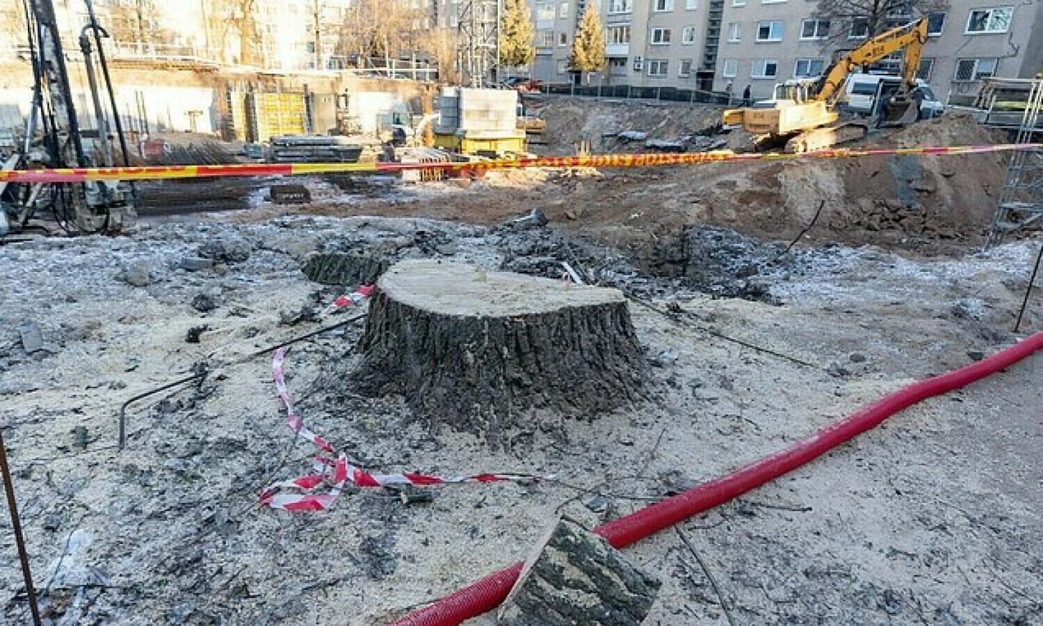 Projekte atliekant kasimo darbus nupjauti medžiai. Savivaldybės nuotr.