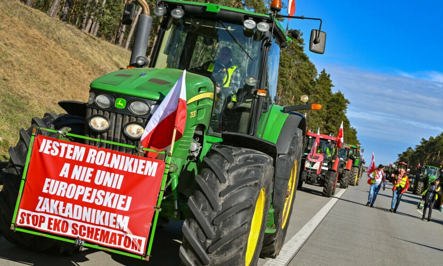 Protestuojantys lenkų ūkininkai. Patricko Pleulo (DPA/„Scanpix“) nuotr.