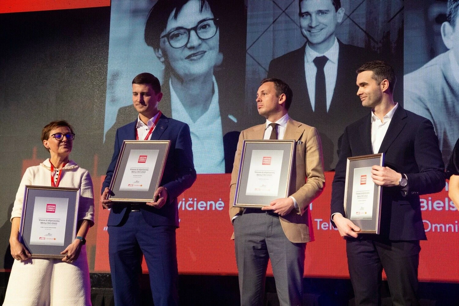 Rima Valentukevičienė, IBM vadovė Baltijos šalims, Antanas Šegžda, UAB „Teltonika Telematics“ vadovas, Simonas Bielskis, siuntų bendrovės UAB „Omniva LT“ generalinis direktorius, Viktoras Gurgždys, JAV programavimo paslaugų įmonės „Devbridge“ Lietuvos padalinio vadovas. Vladimiro Ivanovo (VŽ) nuotr.