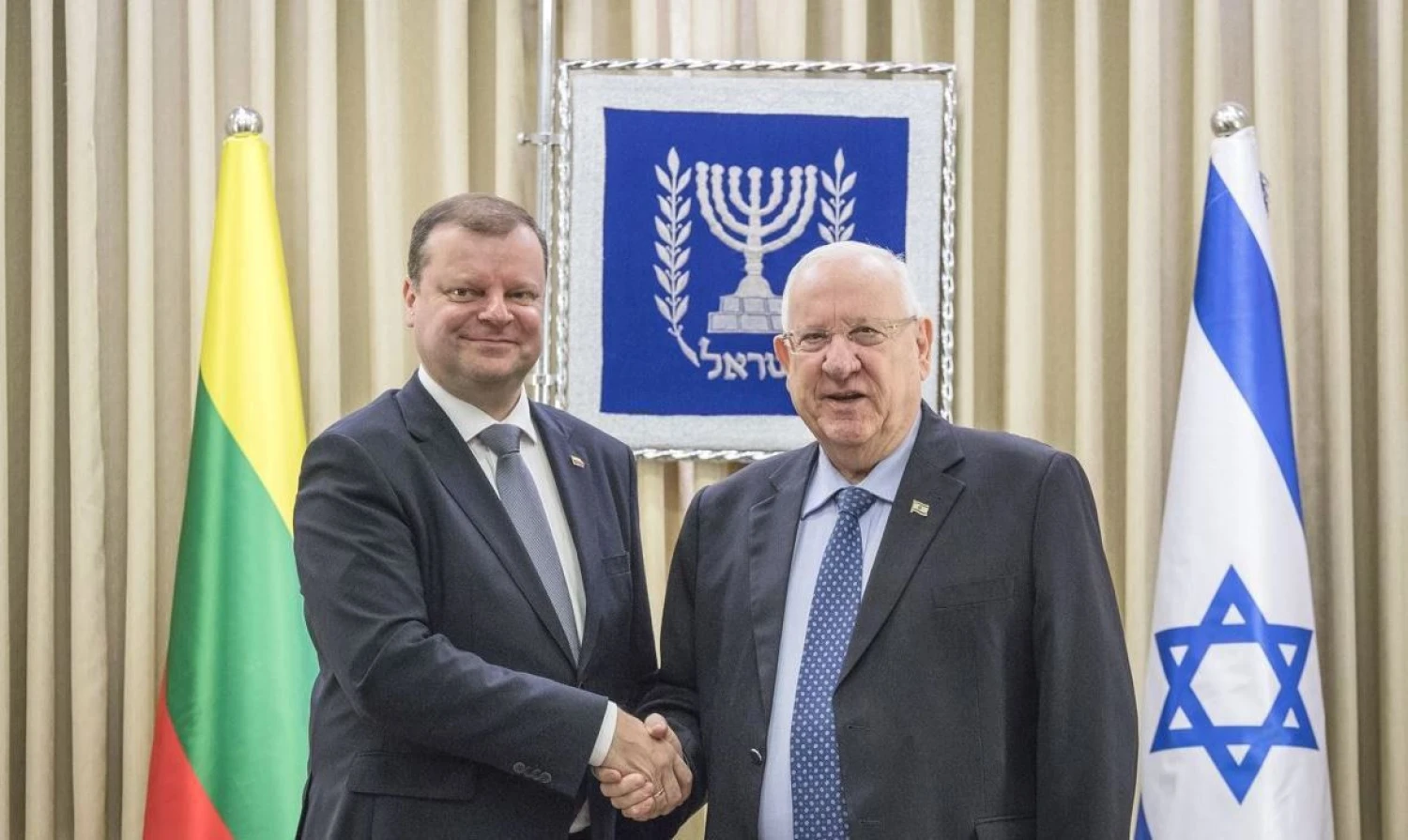 Premjeras S. Skvernelis susitiko su Izraelio prezidentu Reuvenu Rivlinu. Lrv.lt nuotr.