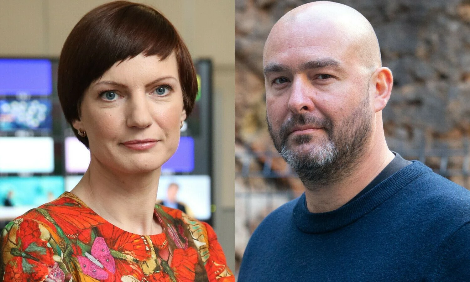 Monika Garbačiauskaitė-Budrienė, LRT generalinė direktorė ir Lukas Rekevičius, architektų biuro „Aketuri architektai“ vadovas. VŽ koliažas.