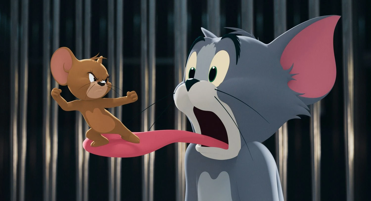 Kadras iš 2021 m. numatyto išleisti animacinio filmo „Tomas ir Džeris“.  „Warner Bros“ / AP / „Scanpix“ nuotr. 