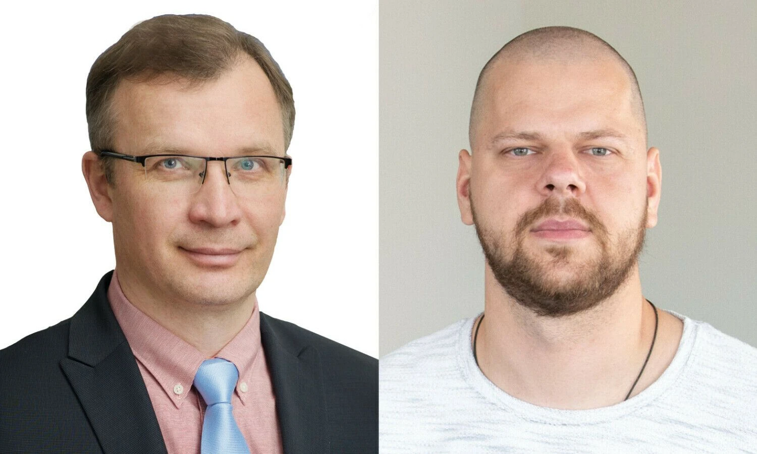 Irmantas Kizala, „Capital“ brokeris, Tomas Sovijus Kvainickas, NT paslaugų „Inreal“ investicijų ir analizės vadovas. VŽ koliažas.