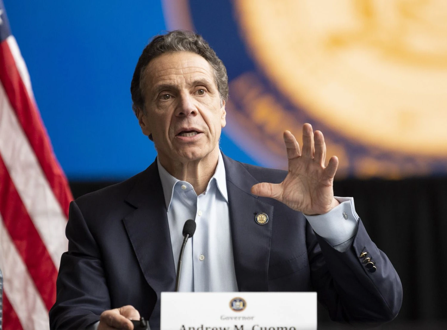 Niujorko valstijos gubernatoriaus Andrew Cuomo reitingai per pandemiją pakilo dvigubai.  Michaelo Brochsteino (SCANPIX/ZUMA) nuotr.