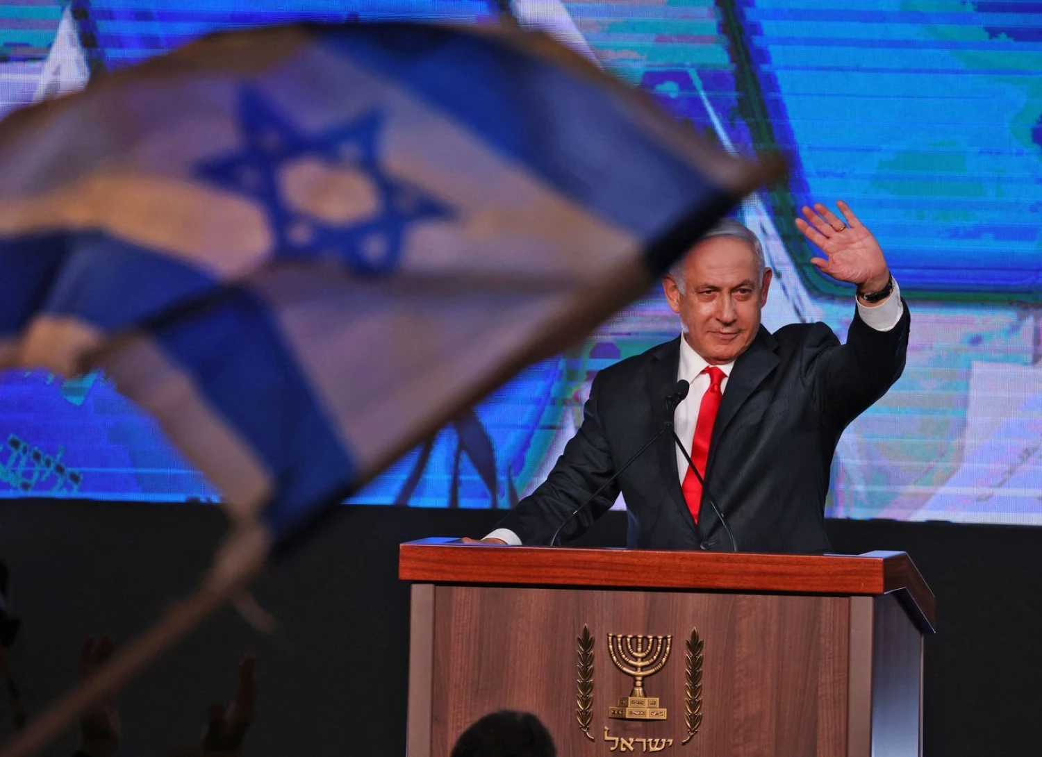 Benjaminas Netanyahu, Izraelio premjeras.  Emmanuelo Dunando (AFP / „Scanpix“) nuotr. 