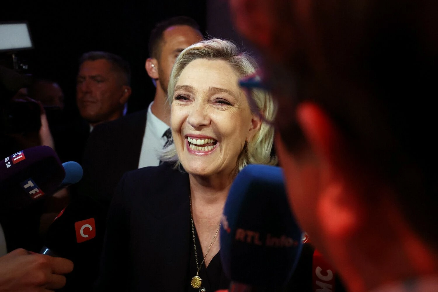 Kraštutinių dešiniųjų lyderė M. Le Pen. Yves‘o Hermano („Reuters“ / „Scanpix“) nuotr.