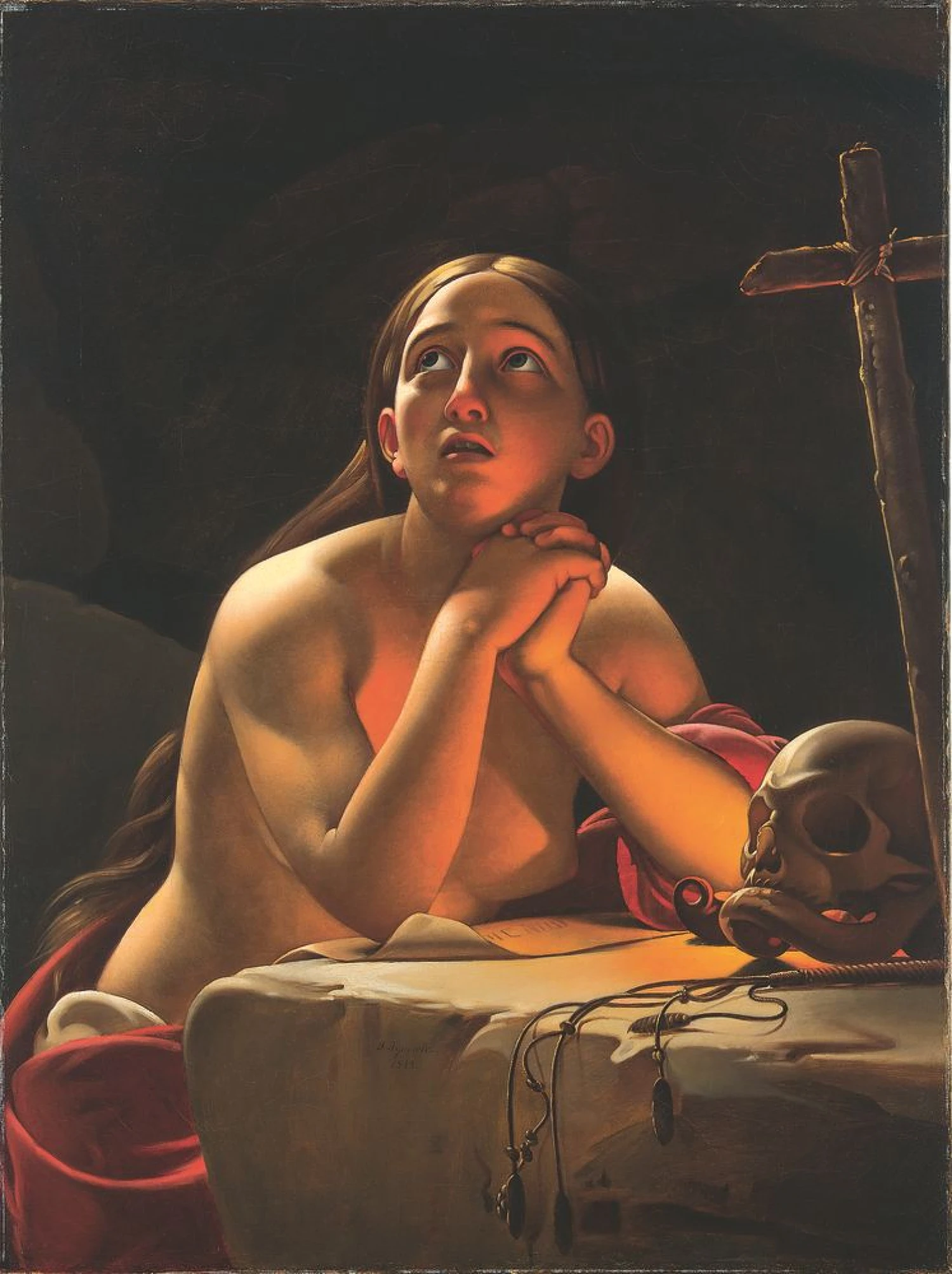 V. M. Neveravičius-J. Tisevičius (1814/1815–1891). Paveikslo detalė. Atgailaujanti šv. Marija Magdalietė, 1842. Drobė, aliejus, 117 x 90,5. „Lewben Art Foundation“ nuotr. 