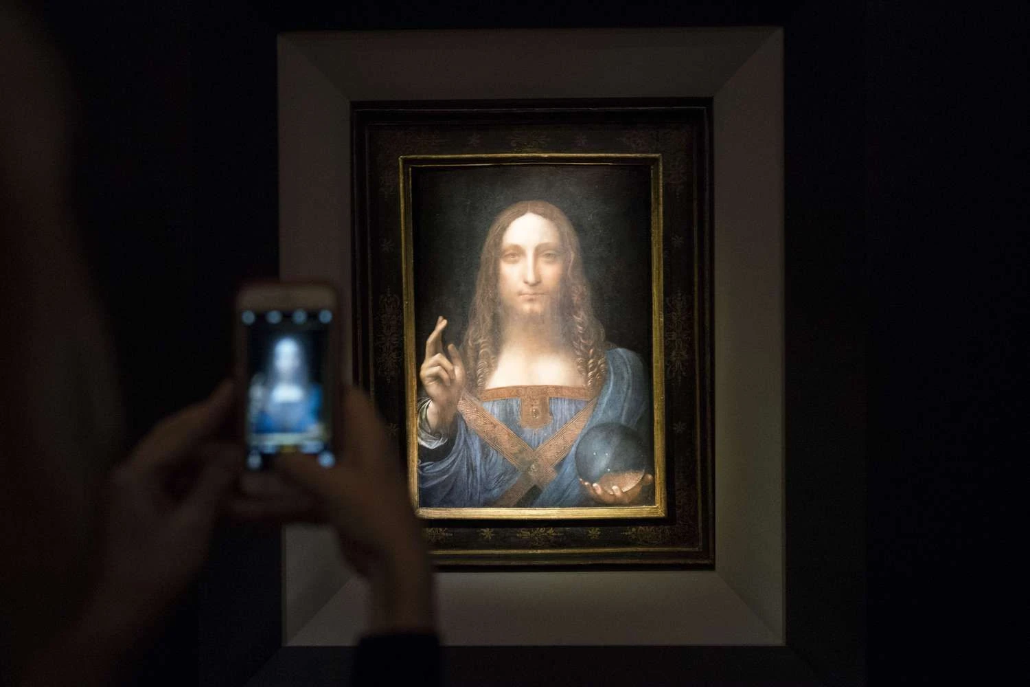 L. da Vincio „Salvator Mundi“ 2017 m. aukcione parduotas už 450 mln. USD. Drew Angerer („AFP“/“Scanp