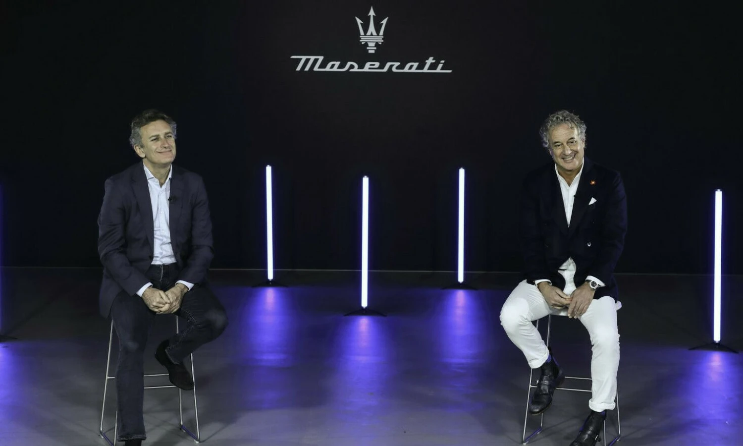 „Maserati” vadovas D. Grasso ir „Formula E” įkūrėjas bei vadovas A. Agag.