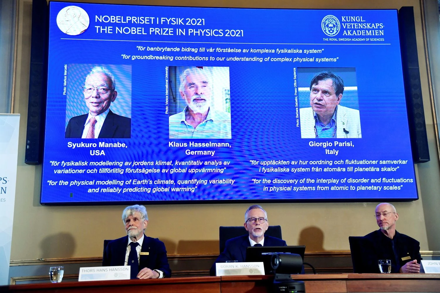 Fizikos Nobelio premijos paskelbimas. Pontus Lundaho („TT News Agenc“/ „Reuters“) nuotr.
