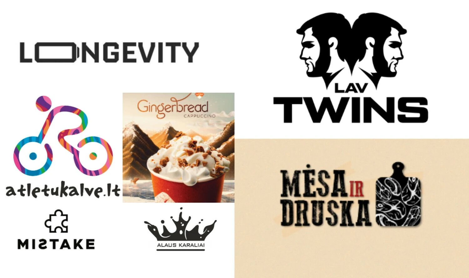 VŽ koliažas iš registruojamų prekės ženklų.