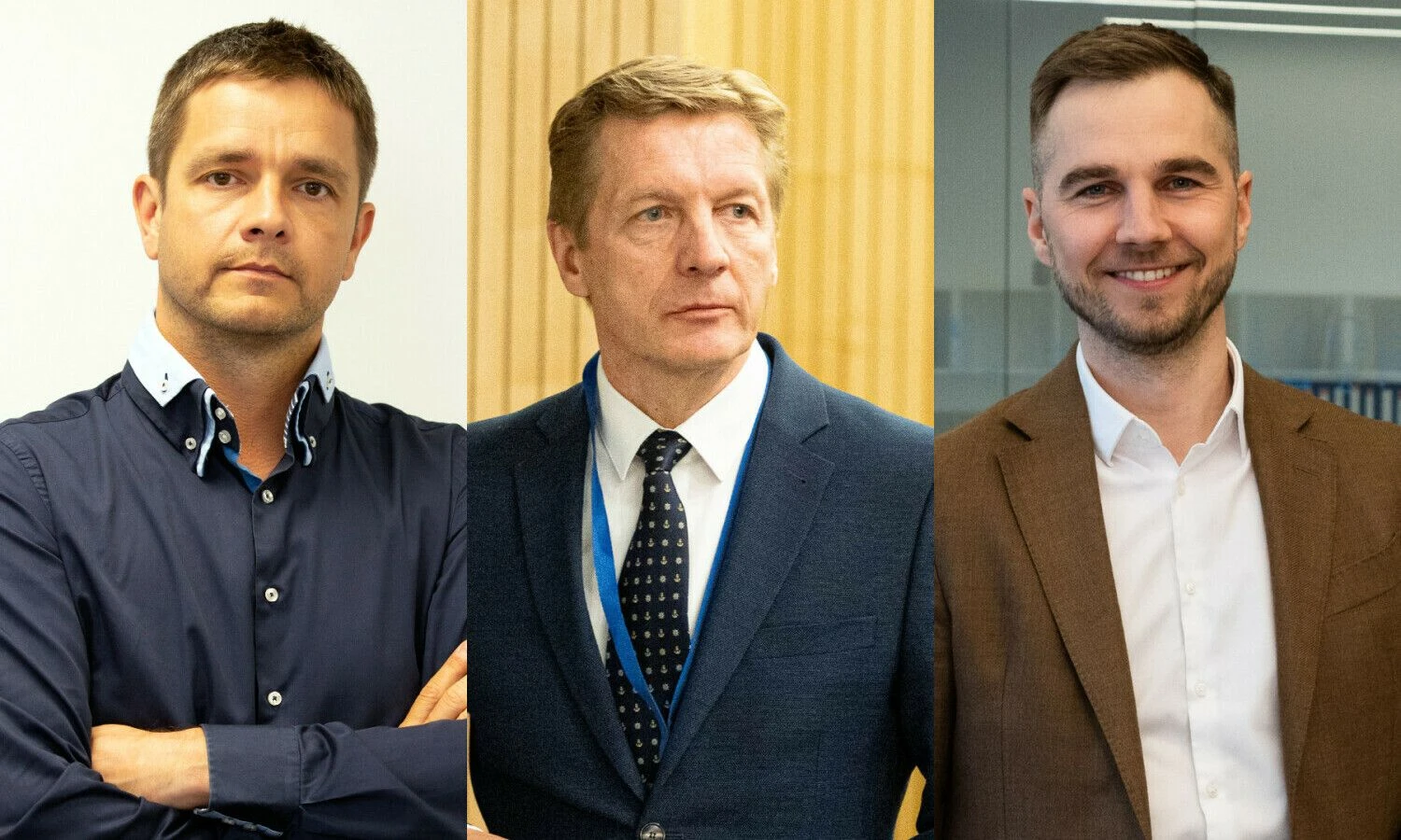 Marijus Žilinskas, UAB „Litmarina“ bendraturtis ir vadovas, Arvydas Vaitkus, Klaipėdos meras, Regimantas Kacevičius, „Colliers International Advisors“ partneris. VŽ koliažas.