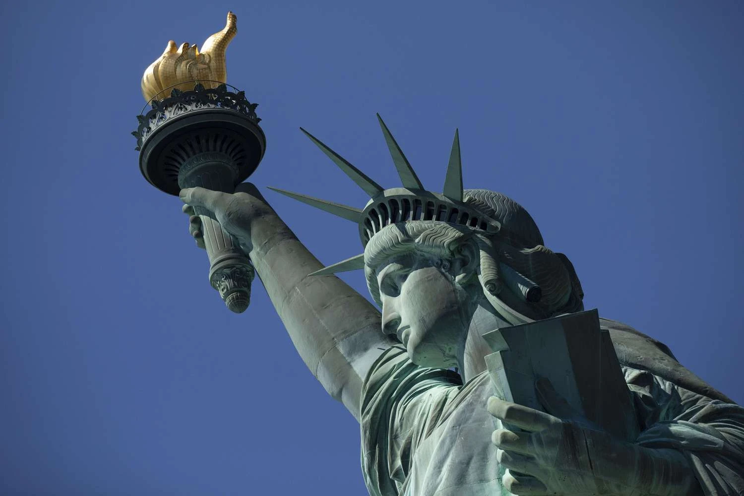 Amerikos simbolis – Laisvės statula. Drew Angerer („Getty Images“/AFP/“Scanpix“) nuotr. 