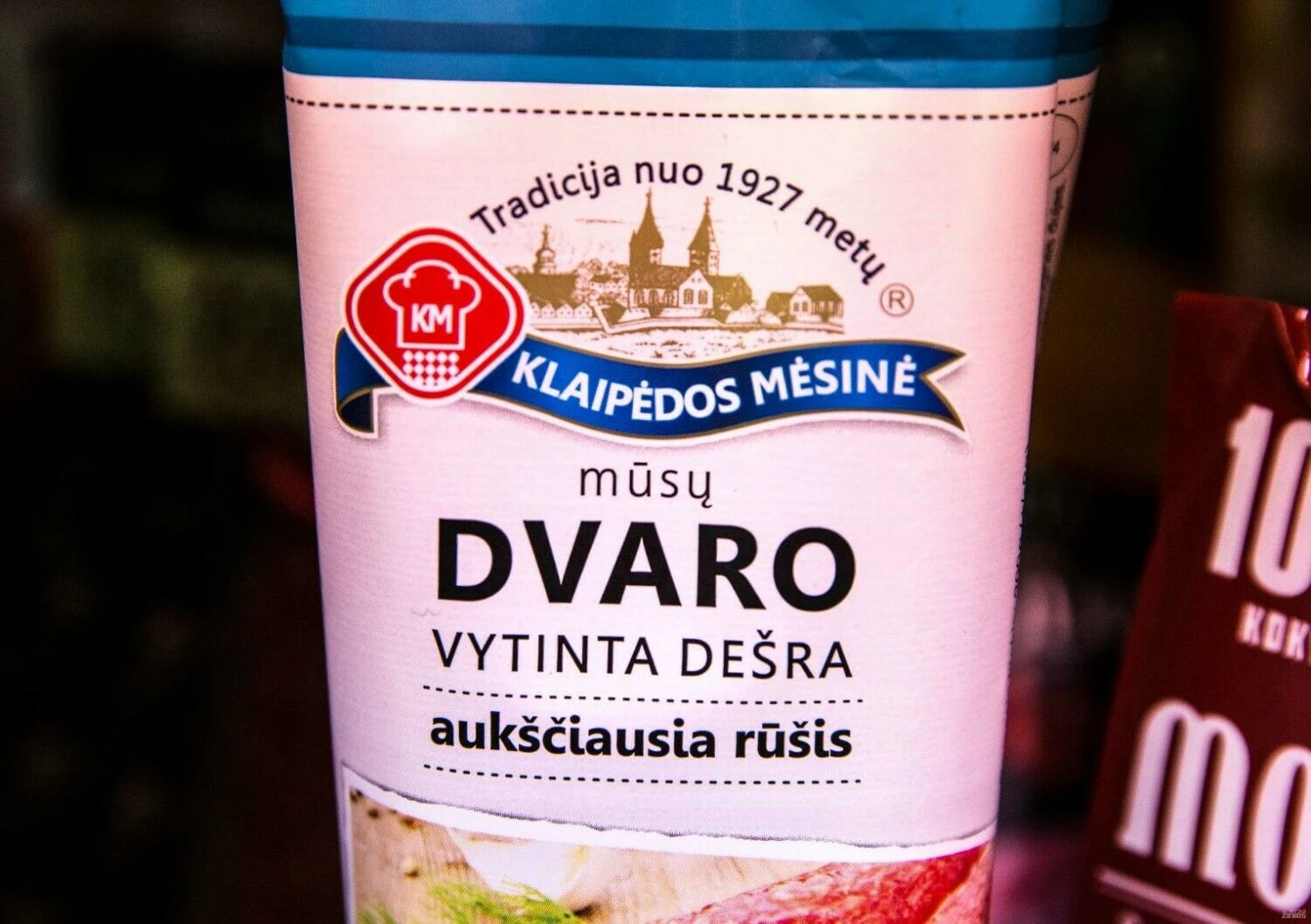 Klaipėdos mėsinės vytinta dešra "Dvaro". Juditos Grigelytės (VŽ) nuotr.