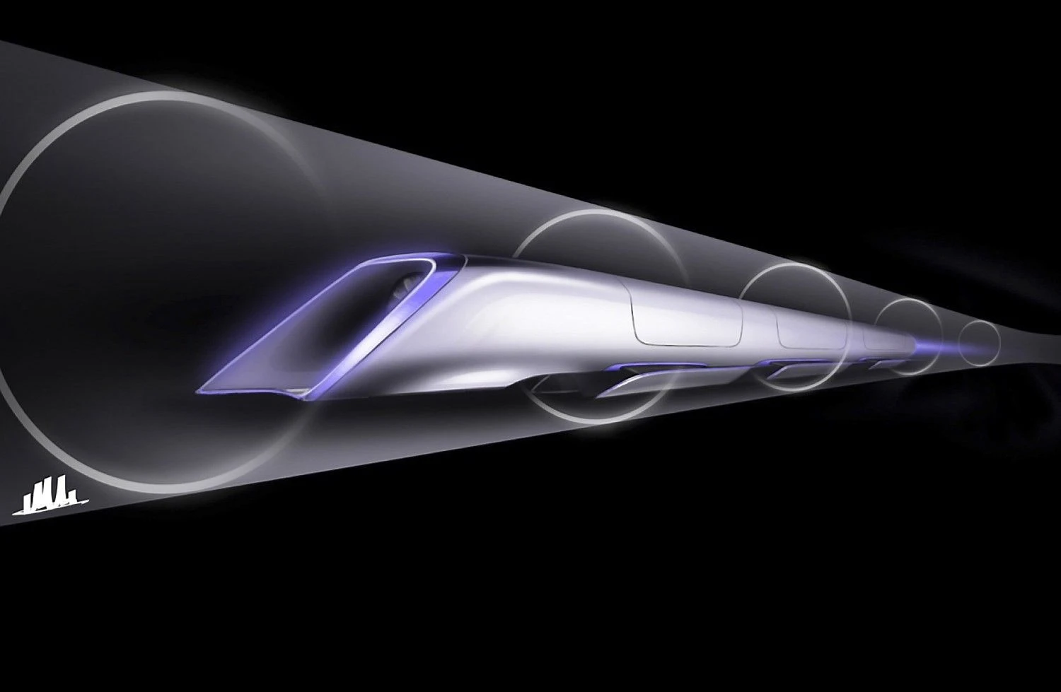 Milijardieriaus Elono Musko pasiūlytos revoliucinės „Hyperloop“ transporto sistemos 2013 m. eskizas. „REUTERS“ nuotr.
